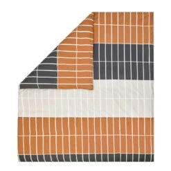 Marimekko Tiiliskivi Duvet Cover, 240 X 220 Cm, Dark Brown-beige-charcoal