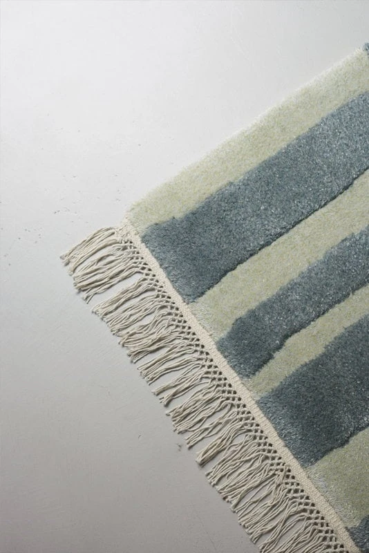 Roots Living Pilari Rug, Bamboo - Wool, Blue - Vanilla 4 Roots Living Pilari Rug, Bamboo - Wool, Blue - Vanilla - Image 2