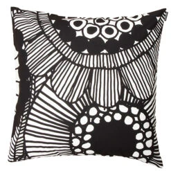 Marimekko Siirtolapuutarha Cushion Cover, Black - White