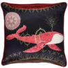 Klaus Haapaniemi & Co. Cosmic Whale With Red Planet Cushion Cover, Silk -Fine Home Textiles Store 150 KlausHaapaniemi iso