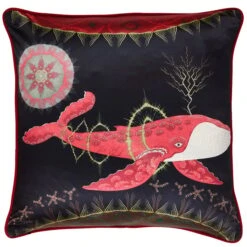 Klaus Haapaniemi & Co. Cosmic Whale With Red Planet Cushion Cover, Silk