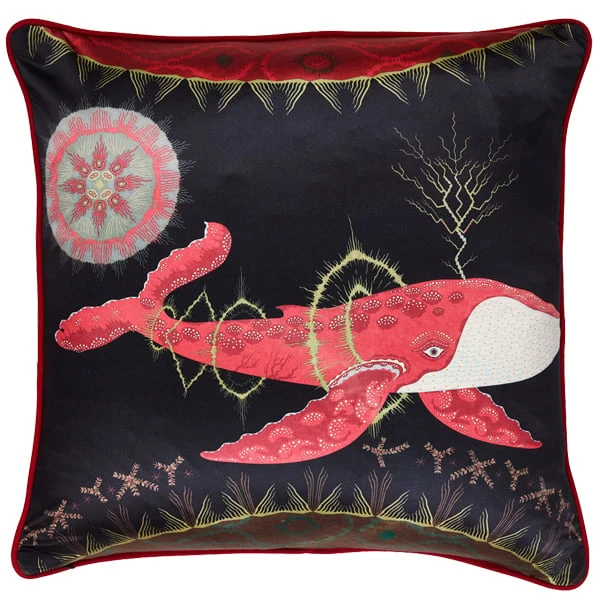 Klaus Haapaniemi & Co. Cosmic Whale With Red Planet Cushion Cover, Silk 3 Klaus Haapaniemi & Co. Cosmic Whale With Red Planet Cushion Cover, Silk