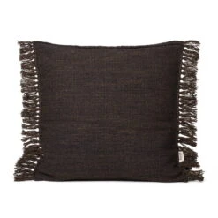 Ferm LIVING Kelim Fringe Cushion, Small, Dark Melange