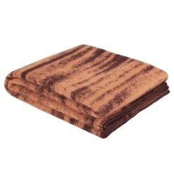 Hem Glitch Throw, 180 X 130 Cm, Coral - Rust Red