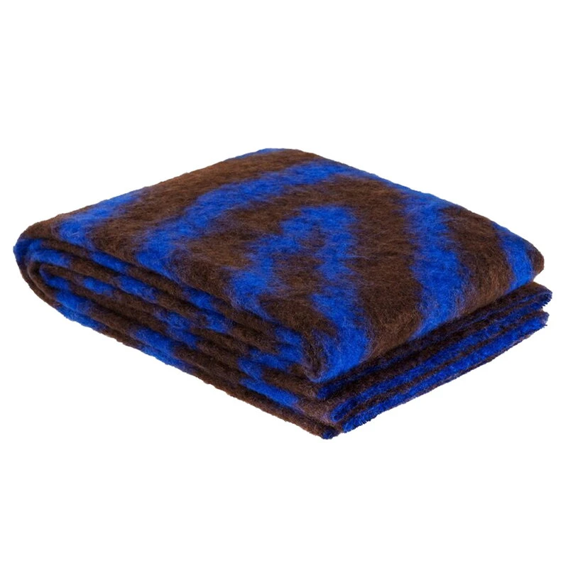 Hem Monster Throw, 180 X 130 Cm, Wiggle, Blue - Brown 3 Hem Monster Throw, 180 X 130 Cm, Wiggle, Blue - Brown
