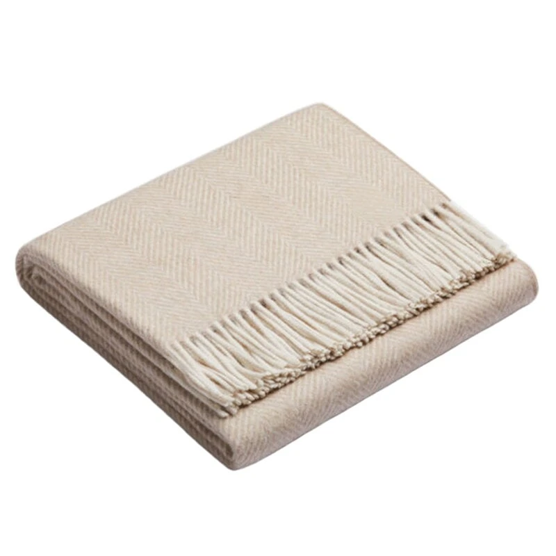 Sibast Alpaca Throw, Herringbone Beige 3 Sibast Alpaca Throw, Herringbone Beige