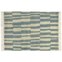 Roots Living Pilari Rug, Bamboo - Wool, Blue - Vanilla