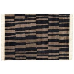 Roots Living Pilari Rug, Bamboo - Wool, Carbon - Brown
