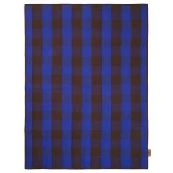 Ferm LIVING Grand Quilted Blanket, Brown - Blue
