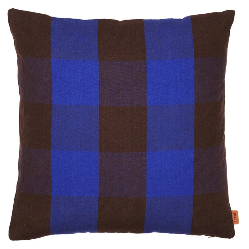 Ferm LIVING Grand Cushion, 50 X 50 Cm, Brown - Blue 3 Ferm LIVING Grand Cushion, 50 X 50 Cm, Brown - Blue