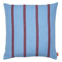 Ferm LIVING Grand Cushion, 50 X 50 Cm, Faded Blue - Burgundy