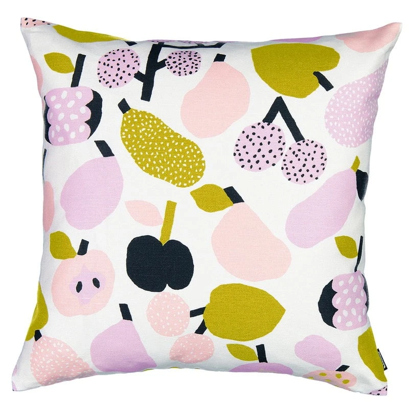 Kauniste Tutti Frutti Cushion Cover, Olive Green 3 Kauniste Tutti Frutti Cushion Cover, Olive Green