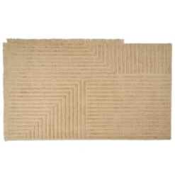 Ferm LIVING Crease Wool Rug, Large, Light Sand