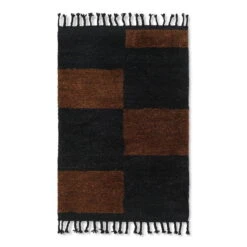 Ferm LIVING Mara Knotted Rug, S, Black - Chocolate