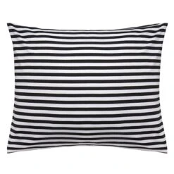 Marimekko Tasaraita Pillowcase, Black - White