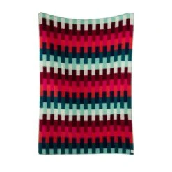 Røros Tweed Åsmund Bold Throw, 200 X 135 Cm, Red - Turquoise