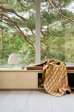 Røros Tweed Bislett Throw 200 X 135 Cm, Peach - Pistachio -Fine Home Textiles Store BISLETT 5151 Peach and pistachio