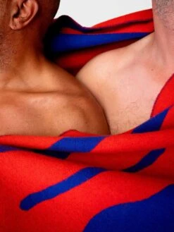 Raawii Brush Blanket, Blue - Red -Fine Home Textiles Store Brush Nicholai RedBlue Skin 2 role