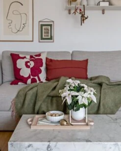 Lapuan Kankurit Revontuli Mohair Blanket, Powder - Olive 10 Lapuan Kankurit Revontuli Mohair Blanket, Powder - Olive -Fine Home Textiles Store Christmas Mood 3