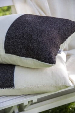 Tikau Block Cushion, 45 X 60 Cm, Blue - Black 11 Tikau Block Cushion, 45 X 60 Cm, Blue - Black -Fine Home Textiles Store Cushion black blue stripe