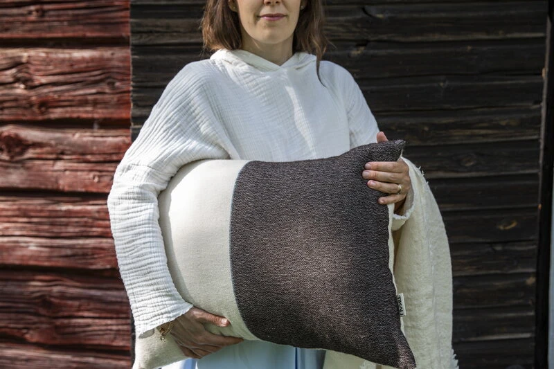 Tikau Block Cushion, 45 X 60 Cm, Blue - Black 7 Tikau Block Cushion, 45 X 60 Cm, Blue - Black - Image 5