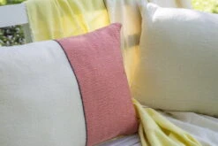 Tikau Block Cushion, 45 X 60 Cm, Coral - Black -Fine Home Textiles Store Cushion coral black stripe 3