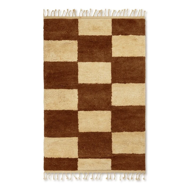 Ferm LIVING Mara Knotted Rug, L, Dark Brick - Offwhite 3 Ferm LIVING Mara Knotted Rug, L, Dark Brick - Offwhite