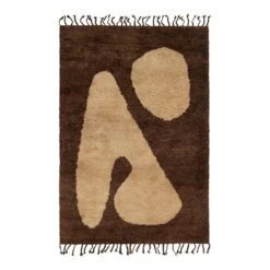 Ferm LIVING Abstract Rug, 120 X 180 Cm, Brown - Off White