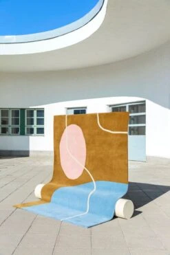 Finarte Ruukku Rug, Gold - Blue -Fine Home Textiles Store Finarte Galleria Ruukku gold lightblue mood 1