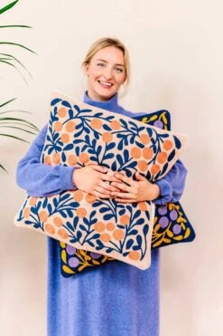 Finarte Terttu Cushion Cover, Blue -Fine Home Textiles Store Finarte AW19 collection Terttu cushion 2 photo Suvi Kes l inen 1