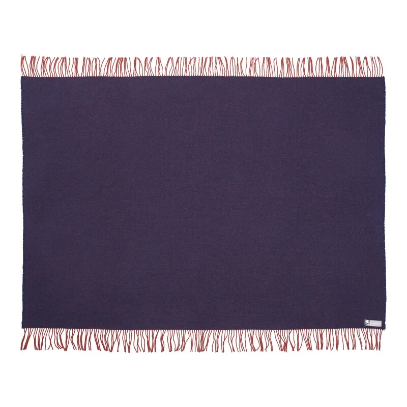 Silkeborg Uldspinderi Franja Throw, Burgundy Blue 4 Silkeborg Uldspinderi Franja Throw, Burgundy Blue - Image 2