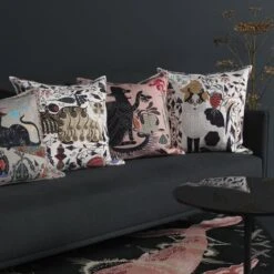 Klaus Haapaniemi & Co. Les Chats Ryder Cushion Cover, Linen 7 Klaus Haapaniemi & Co. Les Chats Ryder Cushion Cover, Linen -Fine Home Textiles Store KH11 iso HV 2