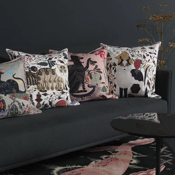 Klaus Haapaniemi & Co. Les Chats Monster Cushion Cover, Linen 4 Klaus Haapaniemi & Co. Les Chats Monster Cushion Cover, Linen - Image 2