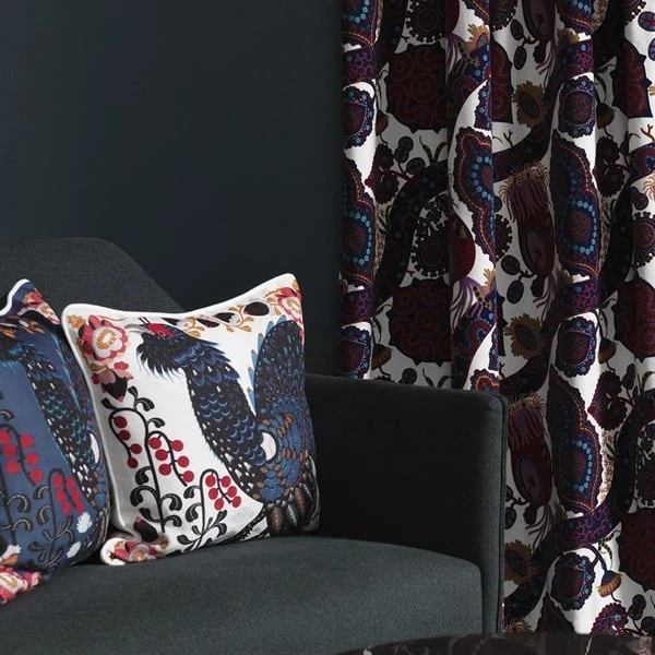 Klaus Haapaniemi & Co. Grouse In The Woods Cushion Cover, Linen-cotton, Blue 4 Klaus Haapaniemi & Co. Grouse In The Woods Cushion Cover, Linen-cotton, Blue - Image 2