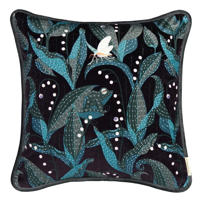 Klaus Haapaniemi & Co. Lily Of The Valley Cushion Cover, 50 X 50 Cm, Velvet, Dark 3 Klaus Haapaniemi & Co. Lily Of The Valley Cushion Cover, 50 X 50 Cm, Velvet, Dark