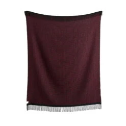 Røros Tweed Lofoten Throw, 210 X 150 Cm, Burgundy - Mint
