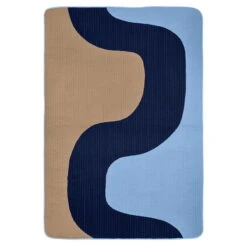 Marimekko Seireeni Bed Cover, 160 X 234 Cm, Light Blue - Dark Blue - Beige