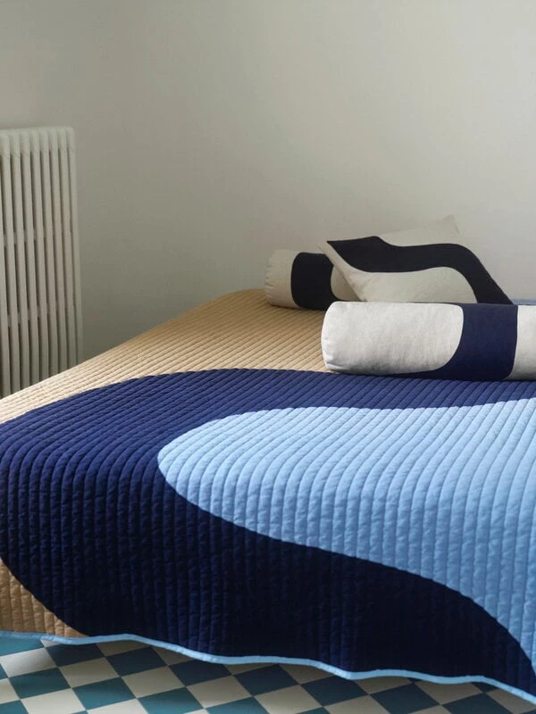 Marimekko Seireeni Bed Cover, 160 X 234 Cm, Light Blue - Dark Blue - Beige 5 Marimekko Seireeni Bed Cover, 160 X 234 Cm, Light Blue - Dark Blue - Beige - Image 3