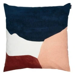 Marimekko Pyykkipäivä Cushion Cover, 50 X 50 Cm, White - Blue - Brown