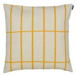 Marimekko Tiiliskivi Cushion Cover, 50 X 50 Cm, Linen - Yellow