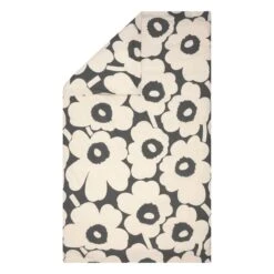 Marimekko Unikko Duvet Cover, 240 X 220 Cm, Charcoal - Off-white