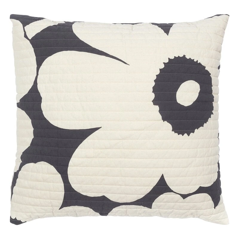 Marimekko Unikko Cushion, 60 X 60 Cm, Charcoal - Off-white 3 Marimekko Unikko Cushion, 60 X 60 Cm, Charcoal - Off-white