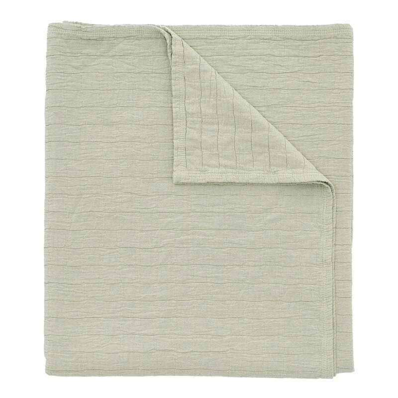 Matri Aava Double Bed Cover, 260 X 260 Cm, Sage 3 Matri Aava Double Bed Cover, 260 X 260 Cm, Sage