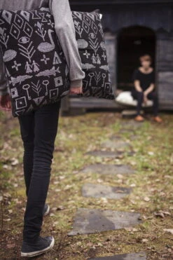 Saana Ja Olli Maailman Synty Cushion Cover, 60 X 80 Cm, Black - White -Fine Home Textiles Store Maailman synty interior pillow large 5 Photo Unto Rautio hi res