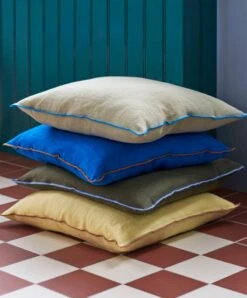 HAY Outline Cushion, 50 X 50 Cm, Grey Blue -Fine Home Textiles Store Outline Cushion vivid blue lemon sorbet grey blue moss 1