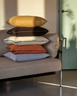 HAY Outline Cushion, 50 X 50 Cm, Blue 9 HAY Outline Cushion, 50 X 50 Cm, Blue -Fine Home Textiles Store Outline Cushion ice blue sienna off white black mustard 2