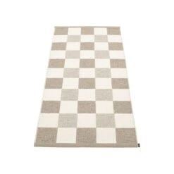 Pappelina Pix Rug, 70 X 160 Cm, Dark Linen - Vanilla - Linen