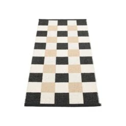 Pappelina Pix Rug, 70 X 160 Cm, Black - Vanilla - Beige