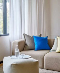 HAY Outline Cushion, 50 X 50 Cm, Grey Blue -Fine Home Textiles Store Pouf warm grey Mags 3 Seater comb 1 Hallingdal 220 Plica Sprinkle cream Outline Cushion vivid blue Ellipse Tray light grey 1