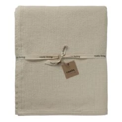 Roots Living Polku Bedspread, 280 X 260 Cm, Ecru